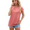 Amazon Comercio electrónico transfronterizo europeo y americano nuevo top camiseta de manga corta con cuello redondo, suelta, con bolsillo, hombro descubierto para primavera y verano 2024