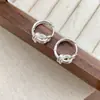 Pendiente Redondo de Nudo Geométrico Simple de Moda Exquisito Pequeño Mini Dorado Temperamento Personalidad Estilo Sencillo