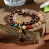 Nuevos brazaletes de estilo étnico, brazaletes de cristal hechos a mano de nicho para estudiantes, niñas, parejas y mejores amigos, al por mayor