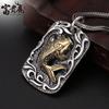 Collar con Colgante de Koi Año del Pez Joyería para Hombres y Mujeres Plateado Moda Retro Personalizado Etiqueta Pequeña Puede Ser Grabada Nuevo Estilo