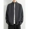 Chaqueta Cárdigan, Suéter, Textura de Línea de Gama Alta para Hombre, Color Sólido, Holgado y Relajado, Venta al por Mayor Transfronteriza de Comercio Exterior