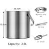 Cubo de Hielo Transfronterizo de Acero Inoxidable 304 con Aislamiento de Doble Capa, Alto Valor Estético, Adecuado para KTV, Champaña, Vino Tinto, Cerveza, Cubitos de Hielo y Uso en el Hogar