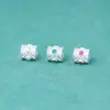 Plata Pura 999 Personalizado Color Diamante Cuentas Espaciadoras Pequeñas de 6 mm Cuentas de Cubo DIY Pulsera Wenwan Pulsera de Cristal Accesorios de Plata