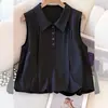 Chaleco Solapa 2026 Camisa Pequeña Verano Holgada Nuevo Estilo Cubre Vientre Sin Mangas Camisa Blusa Diseño Top Corto Mujer