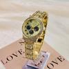 Comércio Exterior Hot Selling Moda Diamante Relógio Feminino High-end Luz Luxo All-match Moda Casual Três Olhos Seis Pinos Quartzo Watch Mulheres
