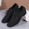 Sapatos de Dança Latina Masculinos Sapatos de Dança Adulto Masculino Solado Macio Dança de Salão Sapatos de Quadrilha Quadrados Pretos Tecido Oxford Sapatos de Dança Moderna