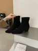 Botas elásticas de punta cuadrada estilo coreano First Encounter Season, botines cortos para mujer, nueva colección otoño/invierno 2026, con diseño interior para aumentar la altura, botas adelgazantes, elegantes botas de montar