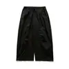 Calças largas plissadas estilo retrô japonês para homens e mulheres, finas de outono, frescas, oversized, casuais, de perna reta