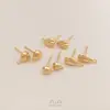Brincos Pendentes DIY Handmade de Coração e Gota D'água Americanos 14K Preenchidos com Ouro, Conservam a Cor, Acessórios para Orelha