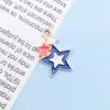 Sombrero con bandera de EE. UU. de goteo de aceite caliente transfronterizo, joyería de estrella de cinco puntas, colgante, pulsera, pendientes, colgantes, fabricantes, venta al por mayor