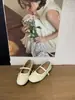 Sapatos Femininos Retro Franceses Vermelhos de Bico Redondo e Boca Rasa, Novos Sapatos Mary Jane de Verão 2026 com Sola Macia
