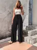Amazon Tiktoktemu Roupas Femininas Europeias e Americanas Moda Nova Primavera e Verão 2026 Versátil Xadrez Bolha Casual Calças de Perna Larga