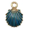 Mezcla 20 Accesorios de Joyería de Aleación Azul con Goteo de Aceite Pulsera DIY Pendientes Llavero Sirena Estrella de Mar Flor Colgante