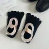 Calcetines de Yoga, Estilo Dulce y Lindo, Calcetines de Cinco Dedos con Encaje, Calcetines Antideslizantes para Pilates, Calcetines Deportivos de Piso para Mujer con Dedos Separados
