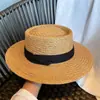 Estilo Old Money Sombrero de Paja de Copa Plana Retro para Mujer Sombrero de Sol de Verano para Playa Vacaciones en la Costa Sombrero de Paja Estilo Británico para Proteger del Sol