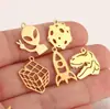 Material de Acero Inoxidable Transfronterizo Personalizado Alien Cubo de Rubik Cohete Dinosaurio Guante de Boxeo Colgante de Dibujos Animados Listo para la Venta