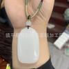 Colgante de Jade Afgano Natural de la Paz con Diseño de Nube Auspiciosa, Colgante Blanco con Forma de Pan, Colgante de Jade de la Paz Rosa Raíz de Loto y Blanco