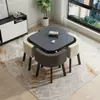 Mesa de comedor plegable que ahorra espacio para uso doméstico en apartamentos pequeños, juego de mesa y sillas para reuniones en tiendas, mesa redonda de recepción para ocio