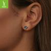 Pendientes Ziyun de plata con forma de corazón retro, nuevos y misteriosos, coloridos, con personalidad europea y americana, sencillos y encantadores pendientes de plata de ley s925.