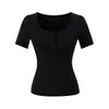 Top Cropped Sexy Quente de Manga Curta Justo para Mulheres, Estilo Nicho Slim Fit de Verão, Valoriza e Versátil para Figuras Baixas
