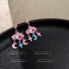 Corazón de Niña ~ Nubes de Pintura Horneada Aretes de Borla Japoneses y Coreanos Dulces Elegantes Aretes Simples Frescos