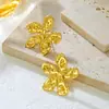 Colar Transfronteiriço de Flores Novo em Aço Titânio Aço Inoxidável Corrente Feminina para Clavícula Joia de Moda de Luxo Leve Dourada