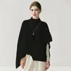 Chaleco de Cachemira para Mujer con Cuello Alto y Puños Asimétricos y Diseño Personalizado Chal Otoño e Invierno Nuevo Color Puro Versátil