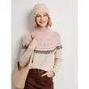 Suéter Base de Punto Grueso con Mangas Largas, Cuello Medio Alto, Nuevo Estilo Otoño e Invierno, Jersey de Ganchillo de Siete Puntos para Mujer, Hecho de Cachemira