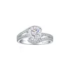 Anillo de Plata de Ley S925 Tonglin Venta Caliente Transfronteriza Anillo de Zirconia Cúbica Corte Flor de Hielo Fuego Artificial Anillo para Mujer Sensación Niche de Alta Gama