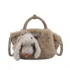 Bolsa Feminina Transfronteiriça, Design de Grande Capacidade, Bolsa Peluda, Feminina, Leve e Luxuosa, Bolsa Estilo Coreano Bolinho, Bolsa de Ombro Simples para o Dia a Dia