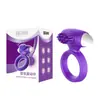 Anillo de bloqueo de vibración eléctrica con cepillo de lengua inteligente de delfín de placer, anillo de retardo para hombres, juguetes sexuales al por mayor de generación