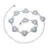 Cinturón Decorativo Nuevo de Verano Metal Hueco Estilo Palacio de Amor Cadena para la Cintura Moda Retro Cadena con Incrustaciones de Turquesa