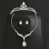 Conjunto de Joias de Luxo Acessível de Alta Qualidade, Conjunto de Três Peças para Casamento, Tiara Exquisita para Noiva, Brincos, Colar, Acessórios de Coroa
