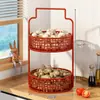 Suporte de Armazenamento para Cebolinha, Gengibre e Alho de Cozinha Caixa de Armazenamento para Alho e Gengibre Cesta de Armazenamento para Condimentos de Bancada para Frutas e Legumes