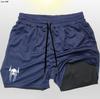 Shorts masculinos dois em um com estampa 2D de anime de aranha, musculoso, fitness, corrida, treino, calças esportivas