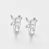 Pendientes de Mariposa de Circonita Nuevos Transfronterizos, Frescos, Delicados, Versátiles, Elegantes Clips para Orejas de Mujer, Pendientes de Moda y de Alta Gama
