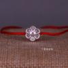 999 Plata Pura Flor de Seis Pétalos Flor de Ciruelo Girasol Cuentas Espaciadoras 3D Plata Dura Flor Transferencia Cuentas Pulsera DIY Accesorios de Joyería de Plata
