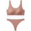 Comercio Exterior Ropa Deportiva Transfronteriza Conjunto de Sujetador Deportivo y Tanga para Mujer Correa Cruzada para el Pecho Almohadilla para el Pecho Chaleco Venta Directa de Fábrica