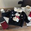 Ropa Infantil Estilo Coreano 2026 Nuevo Invierno Suéter con Solapas de Oso Navideño para Niñas Set de Leggings con Forro Polar para Niños