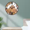 Nuevo Reloj de Pared Acrílico Simple Estilo Chino Reloj con Textura de Madera para Sala de Estar Decorativo Moda Reloj Silencioso