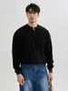 Suéter Henley de punto pesado estilo americano, casual y adecuado para el trabajo, color liso, manga larga, para hombre otoño/invierno, estilo old money, tejido retro