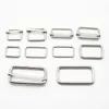 Hebilla rectangular de metal para bolsos y accesorios de ropa, hebilla de ajuste de tres posiciones para correa de hombro, hebilla cuadrada para cinturón, herrajes en stock para venta al por mayor