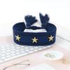 Pulsera de Correa con Borla de Remache de Estrella de Cinco Puntas, Pulsera Tejida de Estilo Étnico Colorido, Accesorios Transfronterizos de Estilo Mixto Multicolor