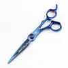 Tijeras Azules de 6.0 pulgadas Nepson de Acero Color Damasco para Peluquería Tijeras para Cortar el Cabello Tijeras Adelgazadoras