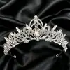 Coroa de Cabeça Nupcial Luxuosa e Elegante, Coroa de Aniversário de Princesa, Acessório de Cabelo Coroa Estilo Coreano, Faixa de Cabeça Brilhante de Strass em Liga