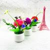 Mini Ornamentos de Mesa de Planta Envasada Simulada Flor Falsa Flor de Plástico Bonsai Novo Crisântemo Bonsai de Bola Única em Forma de Pequeno Vaso Transfronteiriço