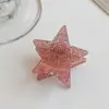 Estrela Rosa Brilhante Fofa de Cinco Pontas 3,5cm Pequeno Grampo Grampo para Franja Lateral Acessórios de Cabelo Cor de Doce Acessório de Cabeça Mulheres