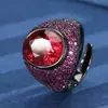 Joia nova Huabi outono e inverno cobre banhado a ouro cor de simulação ovo tesouro em forma de anel de personalidade ouro preto 10*12