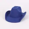 Chapéu de feltro de cor sólida de origem transfronteiriça, chapéu de jazz retrô britânico, chapéu de cavalheiro de aba plana para homens e mulheres, chapéu de topo plano da Amazon