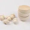 Fornecedor de Enfeites para Decoração DIY de Casa, Brinquedos Pintados para Crianças, Tigelas de Madeira Natural, Acessórios de Bolota, Tigelas de Bolota